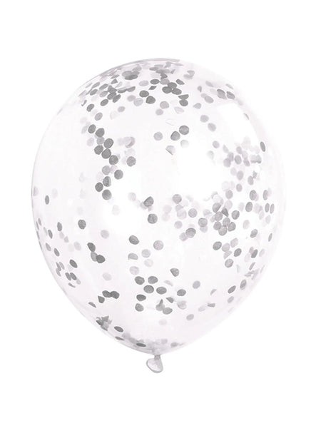 12x Eid Mubarak Green and  Clear & Sliver Confetti Balloon (Pack 12)