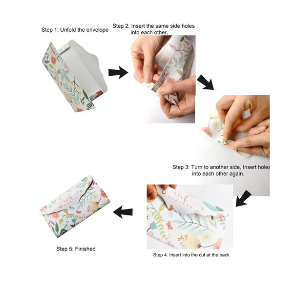 Eid Mubarak Money Envelopes – Elegant Floral (Green Leaves)(10pcs)