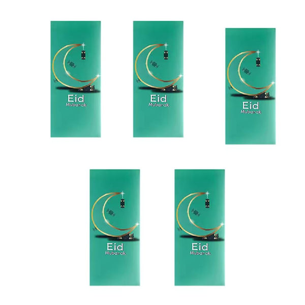 Eid Mubarak  Money Envelopes – Teal Crescent Moon & Kaaba (10pcs)