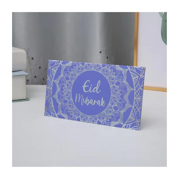 Eid Mubarak Money Envelopes – Blue Floral Mandala Design(10pcs)