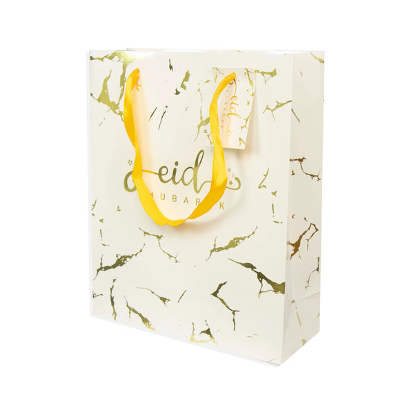 White Marble Gold Star Stamping Foil Gift Bag(1xpcs)