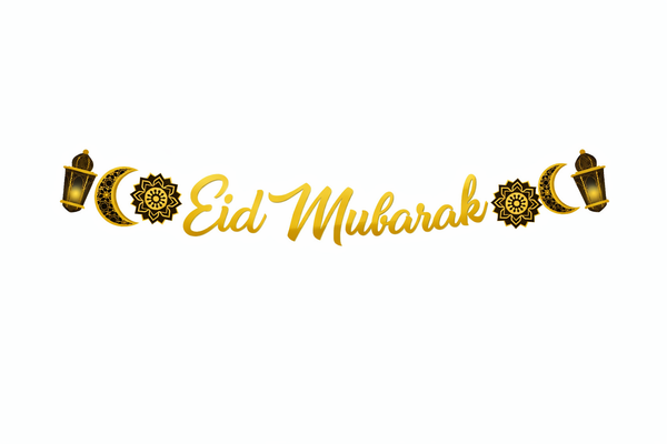 Eid Mubarak Banner Ramadan ( Gold)  Party Decorations