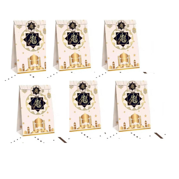 6x Eid Mubarak Goodie Bag Ramadan Mubarak Gift Bag Ramadan Stickers Boxes)