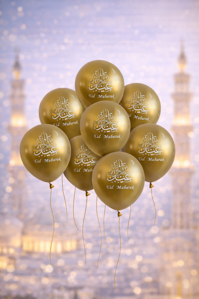 10x Eid Mubarak Balloon Muslim Islamic Party Decorations Gold