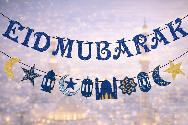Eid Mubarak Hanging Bunting Islamic Celebrate Decorations Decors Banner