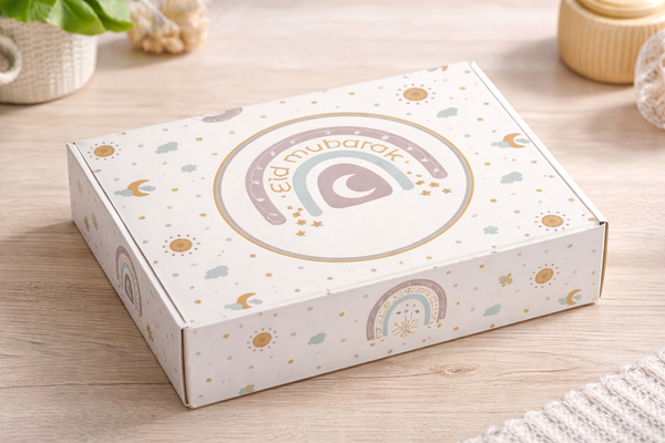 Eid Mubarak Treat Box – Pastel Rainbow Moon Gift Box (pack 1)