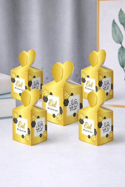 Eid Mubarak Favour Boxes – Gold Candy Gift Boxes (5 Pack)