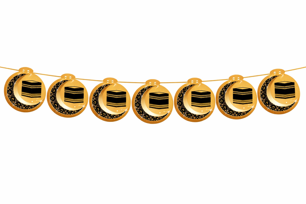 Kaaba Gold & Black Medium (5 pcs) Hanging Circles