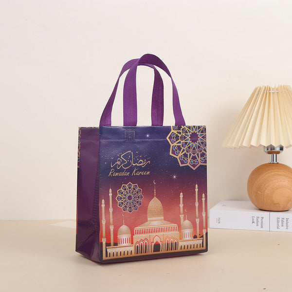 1x Ramadan Gift Bag with Handle Reusable Bags (large) Tote Bags - Purple