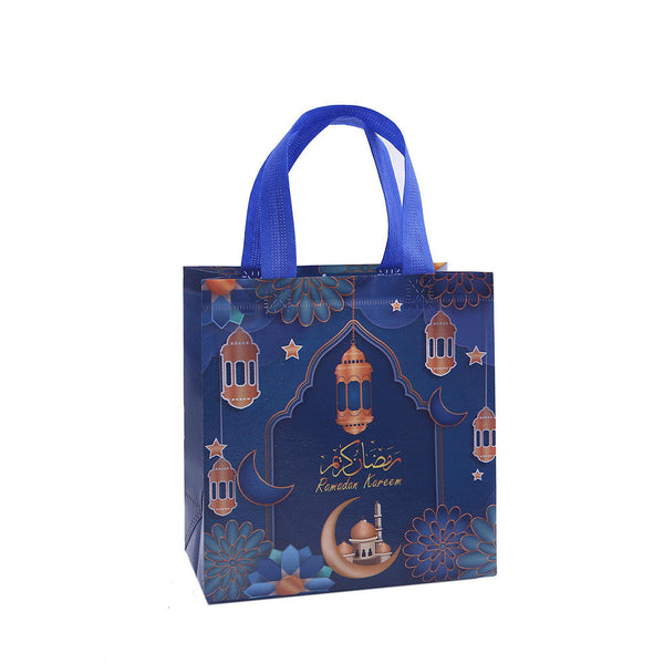1x Ramadan Gift Bag with Handle Reusable Bags (Large) Tote Bags - Blue