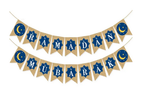 RAMADAN MUBARAK Flag Linen Cotton Decorations Banner