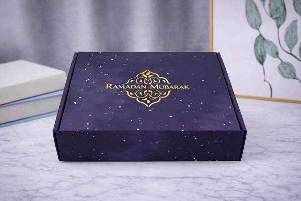 Ramadan Mubarak Favour Box – Navy & Gold Starry Gift Box (Pack1)