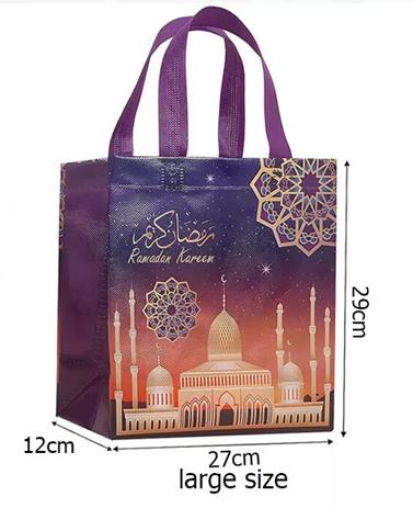 1x Ramadan Gift Bag with Handle Reusable Bags (large) Tote Bags - Purple