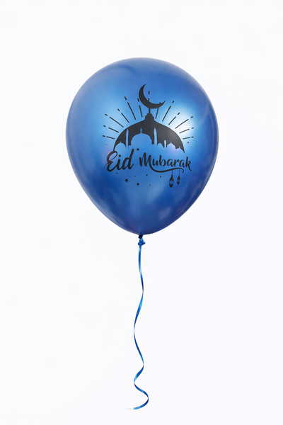 Eid Mubarak -Blue Latex Balloons  - Islamic Party Decor