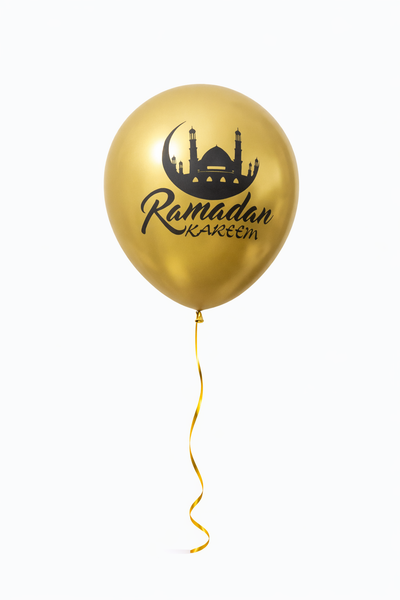 Ramadan Kareem Gold Latex Balloon - Gold Mosque & Crescent (Copy)