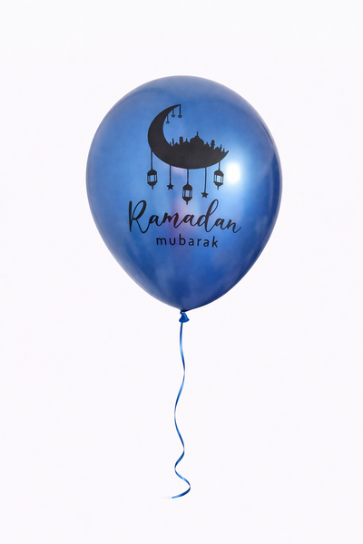 Ramadan Murabark Blue Chrome Metallic latex balloons