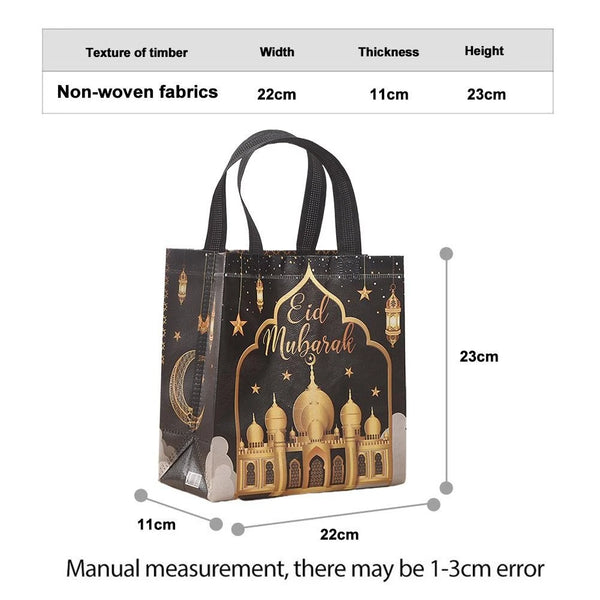 1x Ramadan Gift Bag with Handle Reusable Bags (Large) Tote Bags - Blue