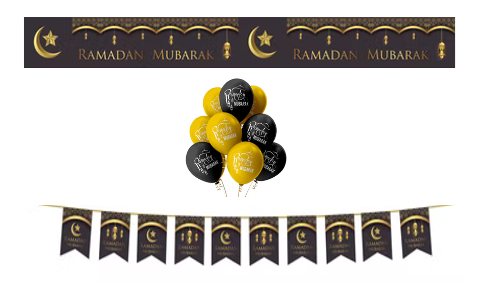Copy of Ramadan Mubarak Set  (Black/Gold)  With Black and Gold Mix 2022