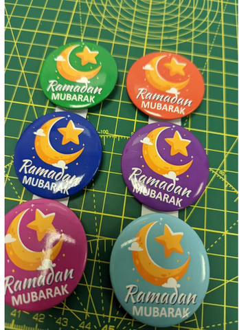 Ramadan Mubarak Moon and Stars Badges 2022