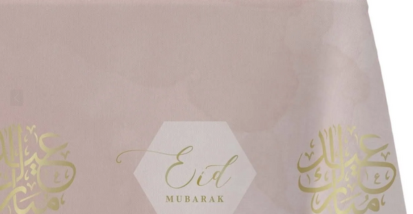 Eid Mubarak  Tablecloth -Old pink -Disposable Tablecloth